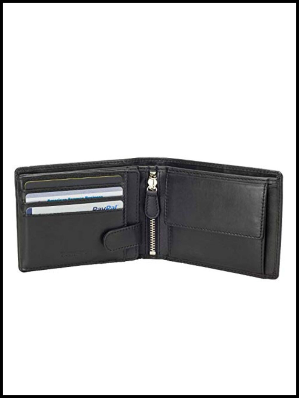 Full Size Large Mens Bifold Leather Wallet Flip ID Zip Coin RFID Protection